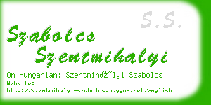 szabolcs szentmihalyi business card